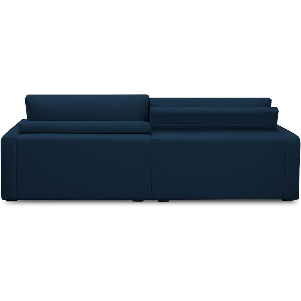 Sofá Retrátil Reclinável Para Sala de Estar Living 210cm Sevilha F04 Veludo Azul - Lyam Decor