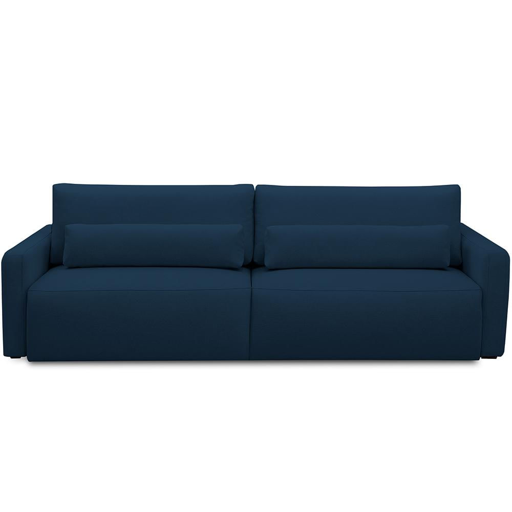 Sofá Retrátil Reclinável Para Sala de Estar Living 210cm Sevilha F04 Veludo Azul - Lyam Decor