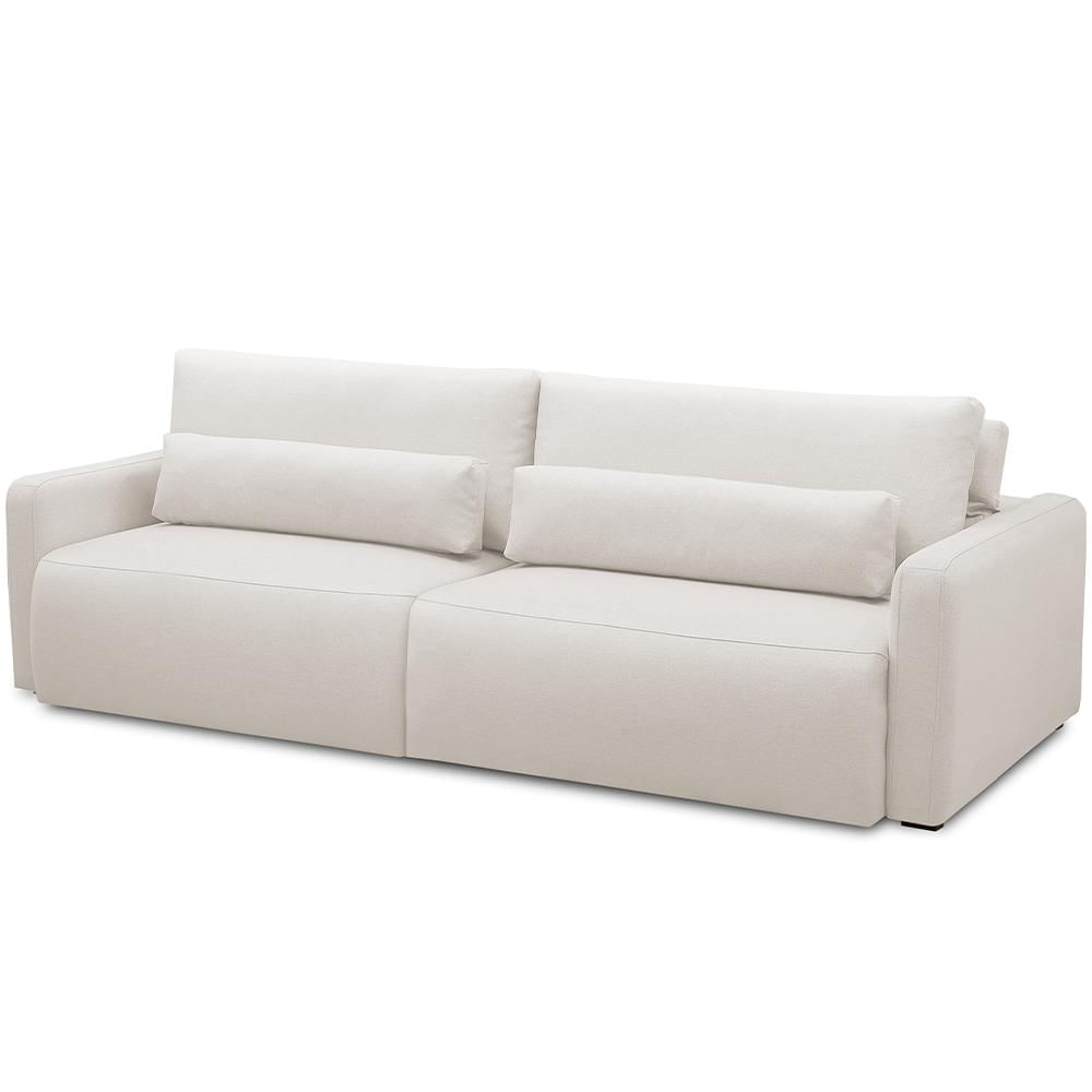 Sofá Retrátil Reclinável Para Sala de Estar Living 240cm Sevilha F04 Bouclê Cru - Lyam Decor