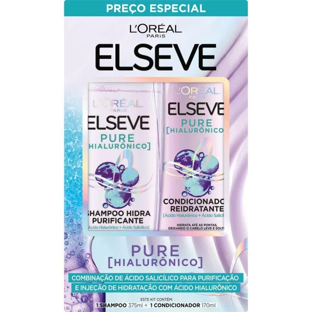 Kit Shampoo + Condicionador L'oréal Paris Elseve Pure Hialurônico 375 Ml + 170 Ml