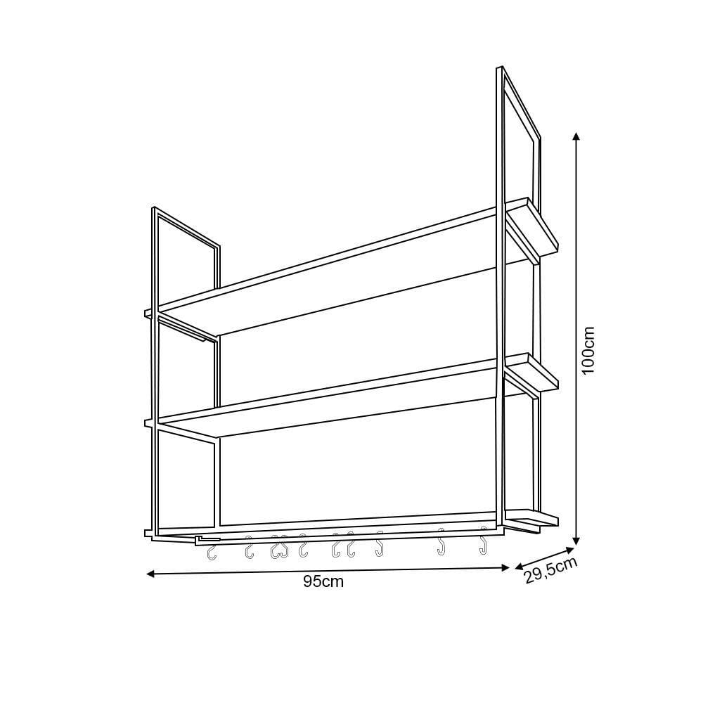 Nicho De Parede Londres 95 Cm Branco