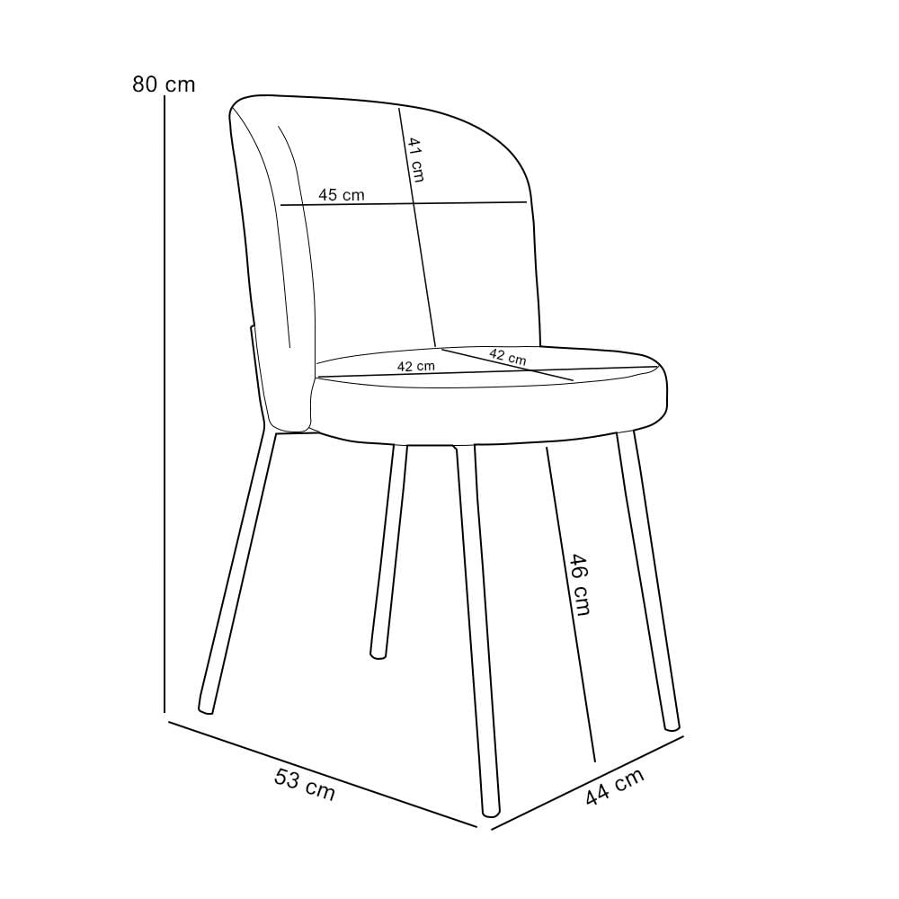 Cadeira Para Sala de Jantar Cozinha Estofada Gavi L02 Linho Rosê - Lyam Decor