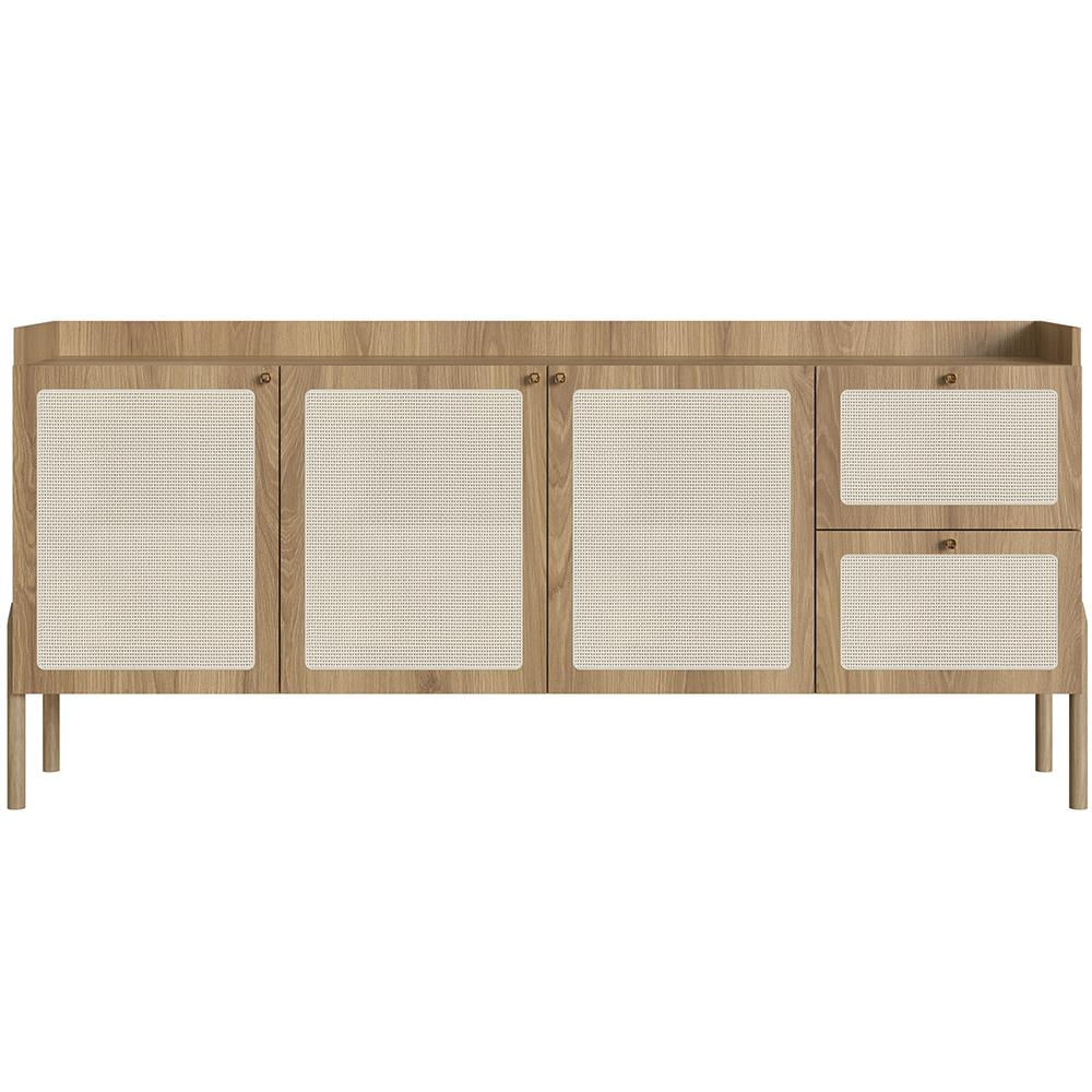 Aparador Buffet Para Sala de Jantar 183cm Pés Madeira Moss A03 Hanover Roble - Lyam Decor