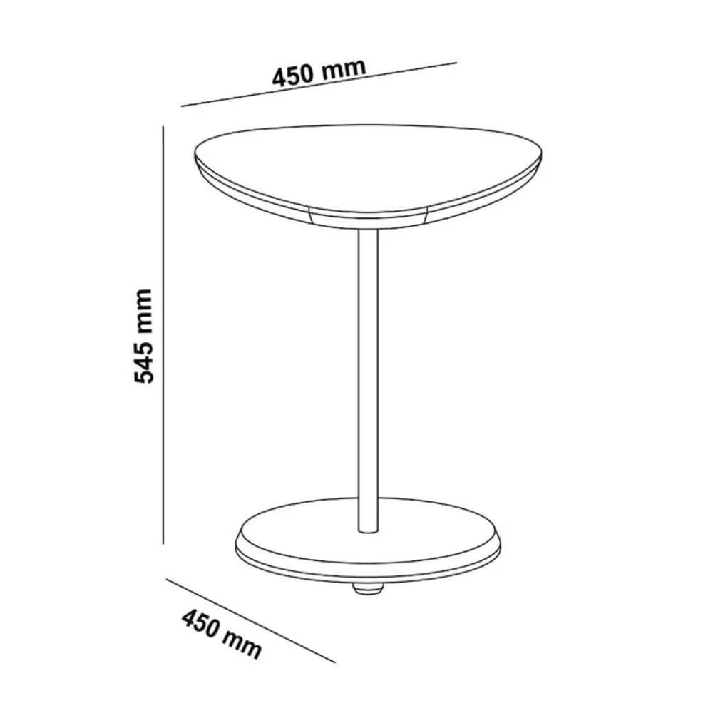 Mesa De Apoio Lateral Bel 45cm Off White