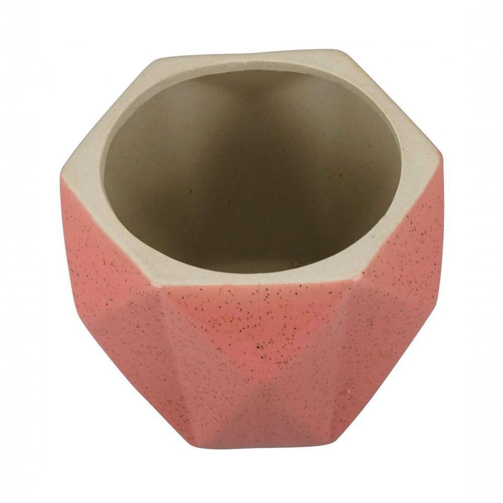 Vaso Porcelana Rosa 8x10x9.5cm - Tudo Em Caixa