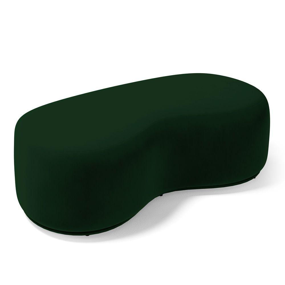 Puff Decorativo Living Aisha Orgânico 02 Lugares Veludo Verde Escuro - Desk Design