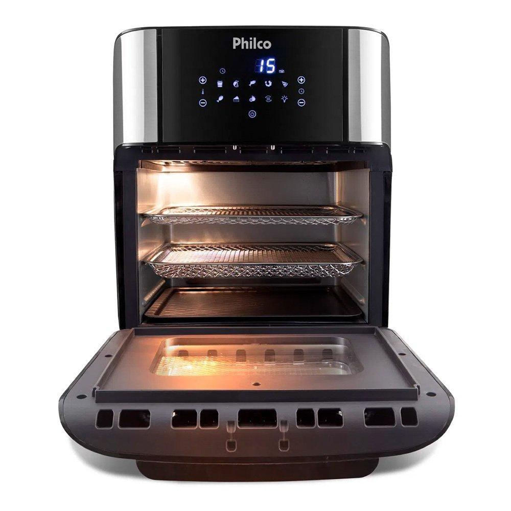 Fritadeira Air Fryer 2 Em 1 Com 12 Litros, Philco Preta 127v 110