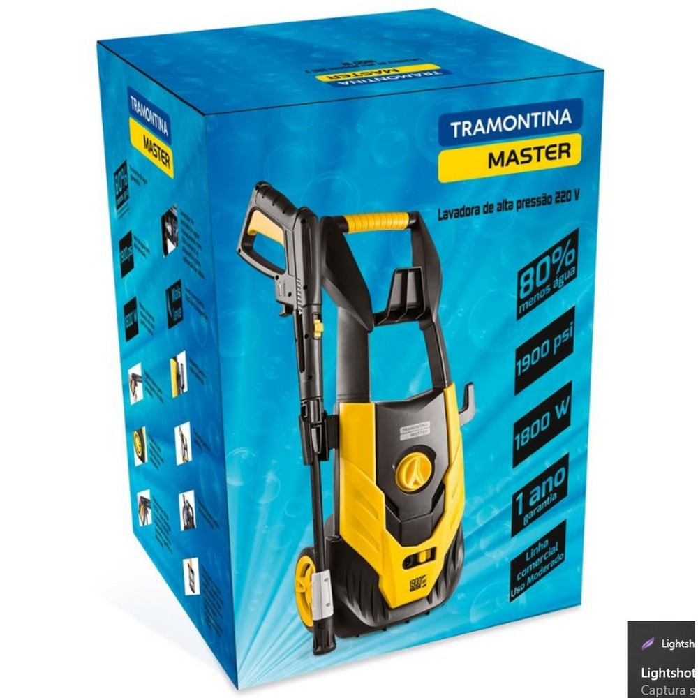 Lavadora de Alta Pressão 1900 PSI Tramontina - 1800W Amarelo com Preto / 110V