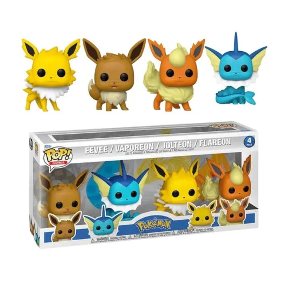 Funko Pop Pokemon: Eevee, Vaporeon, Jolteon e Flareon