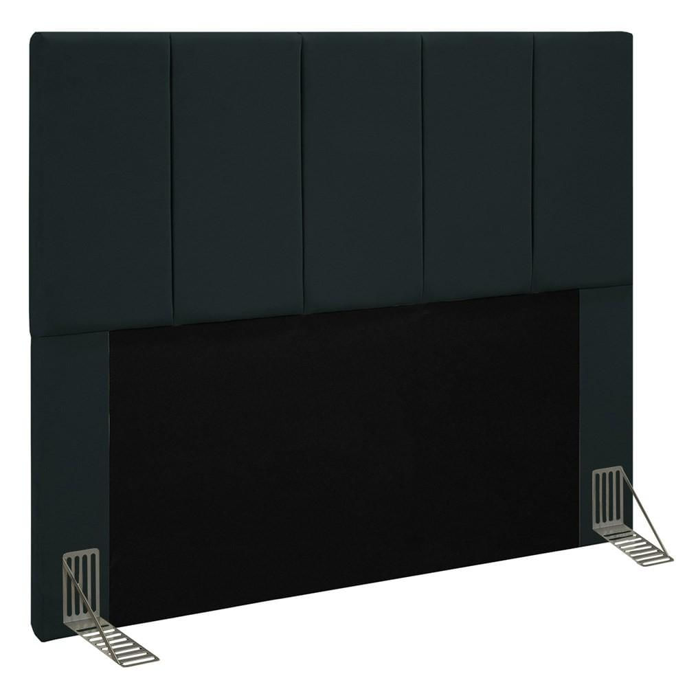 Cabeceira Cama Box Casal 140cm Pérola W01 Suede Preto - Mpozenato