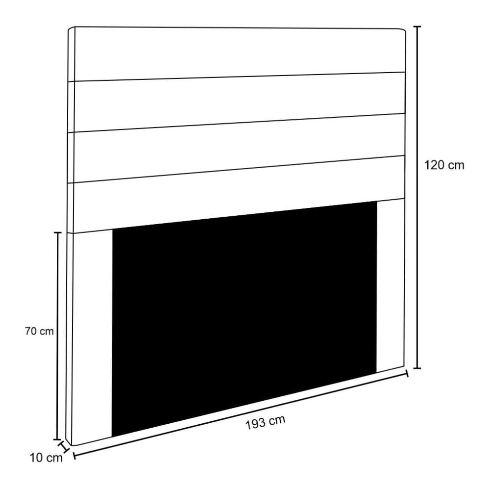 Cabeceira Cama Box Casal King 193cm Rubi W01 Suede Preto - Mpozenato