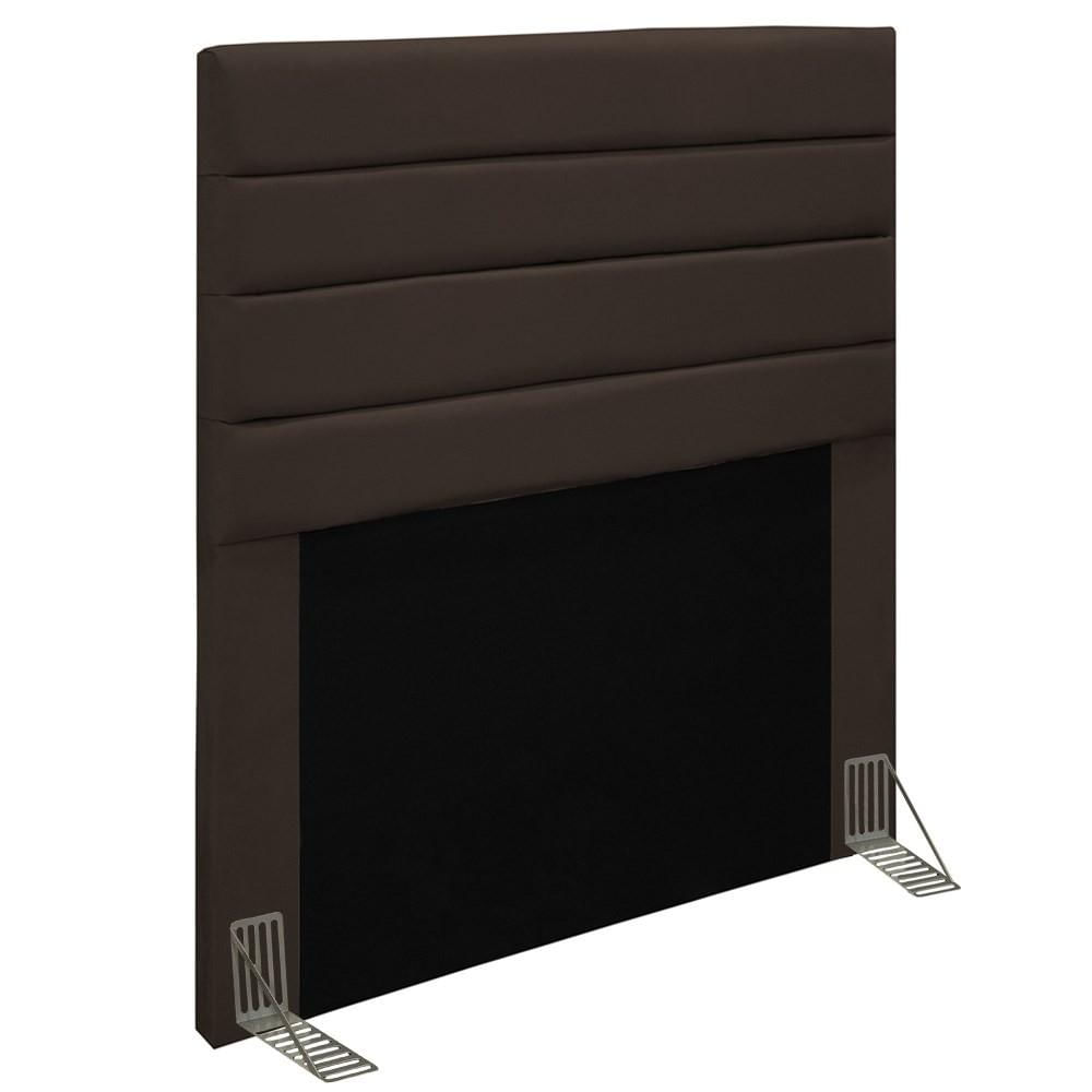 Cabeceira Cama Box Solteiro 90cm Rubi W01 Suede Marrom - Mpozenato