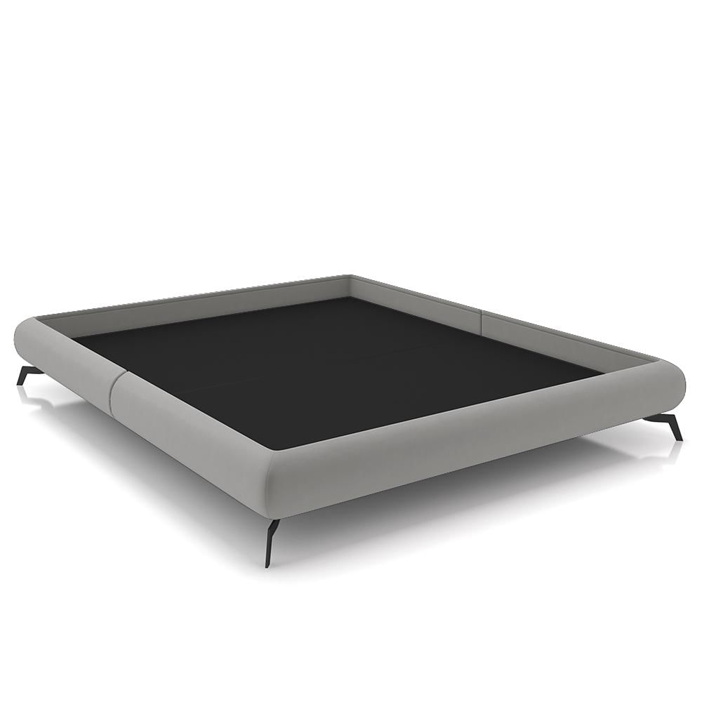 Cama Casal Base Box 138x188cm Pés de Ferro Cold P02 Veludo Cinza - Mpozenato