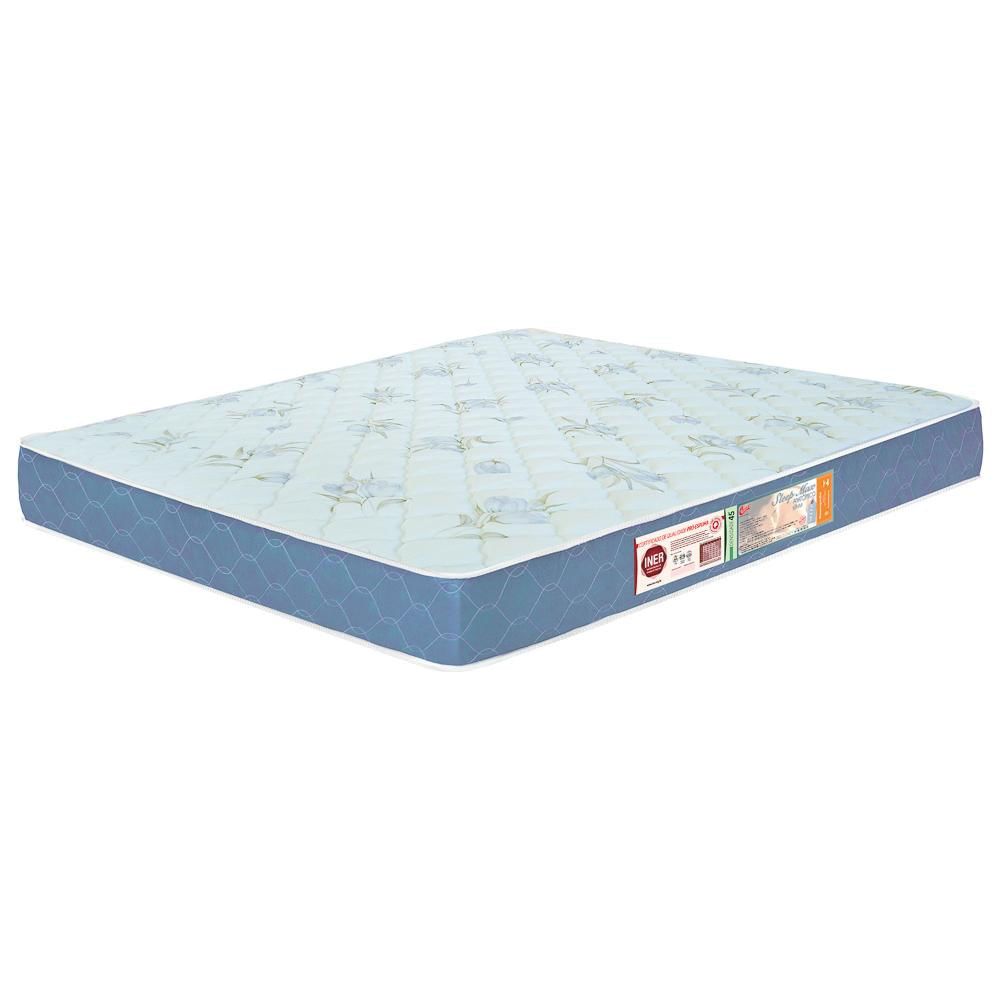 Colchão Casal Sleep Max Espuma D45 128x188x25cm Branco/Azul - Castor