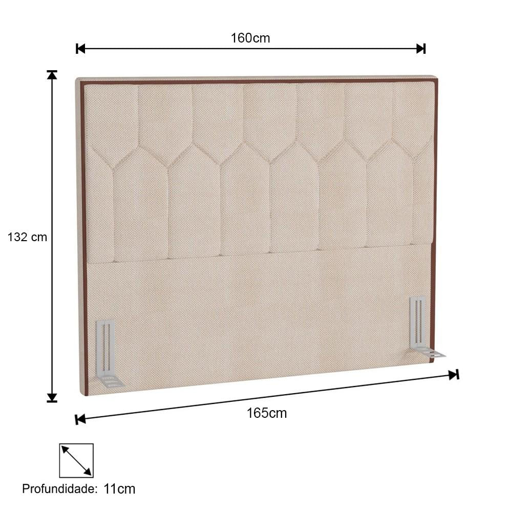 Cabeceira Cama Box Casal Queen 160cm Órion P02 Linho Bege Cru - Mpozenato