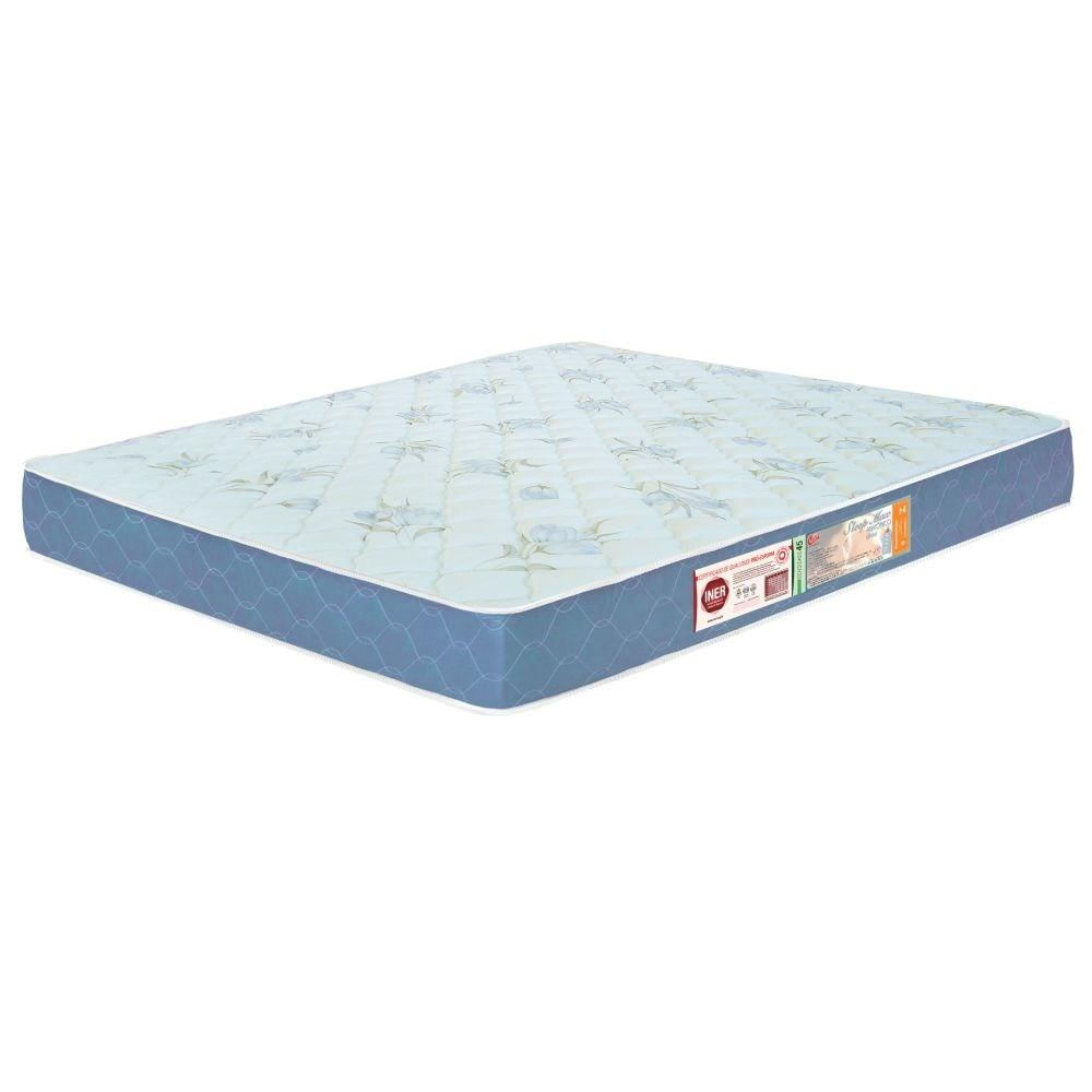 Colchão Casal Sleep Max Espuma D45 128x188x18cm Branco/Azul - Castor