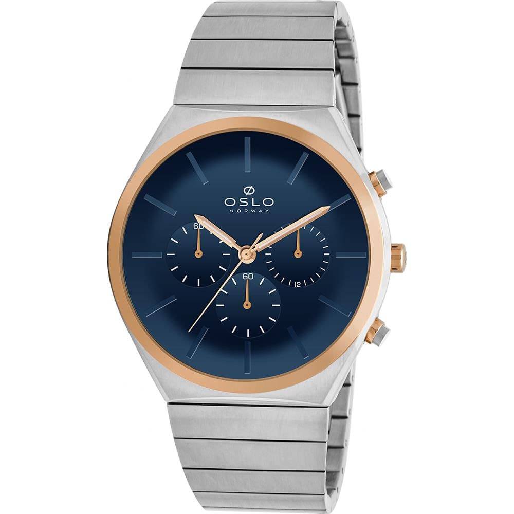 Relógio Oslo Masculino Ref: Omtsscvd0020 D1sx Slim Cronógrafo Bicolor