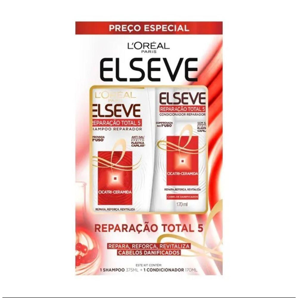 Kit Shampoo + Condicionador L'oréal Paris Reparação Total 5 Elseve 375 Ml + 170 Ml