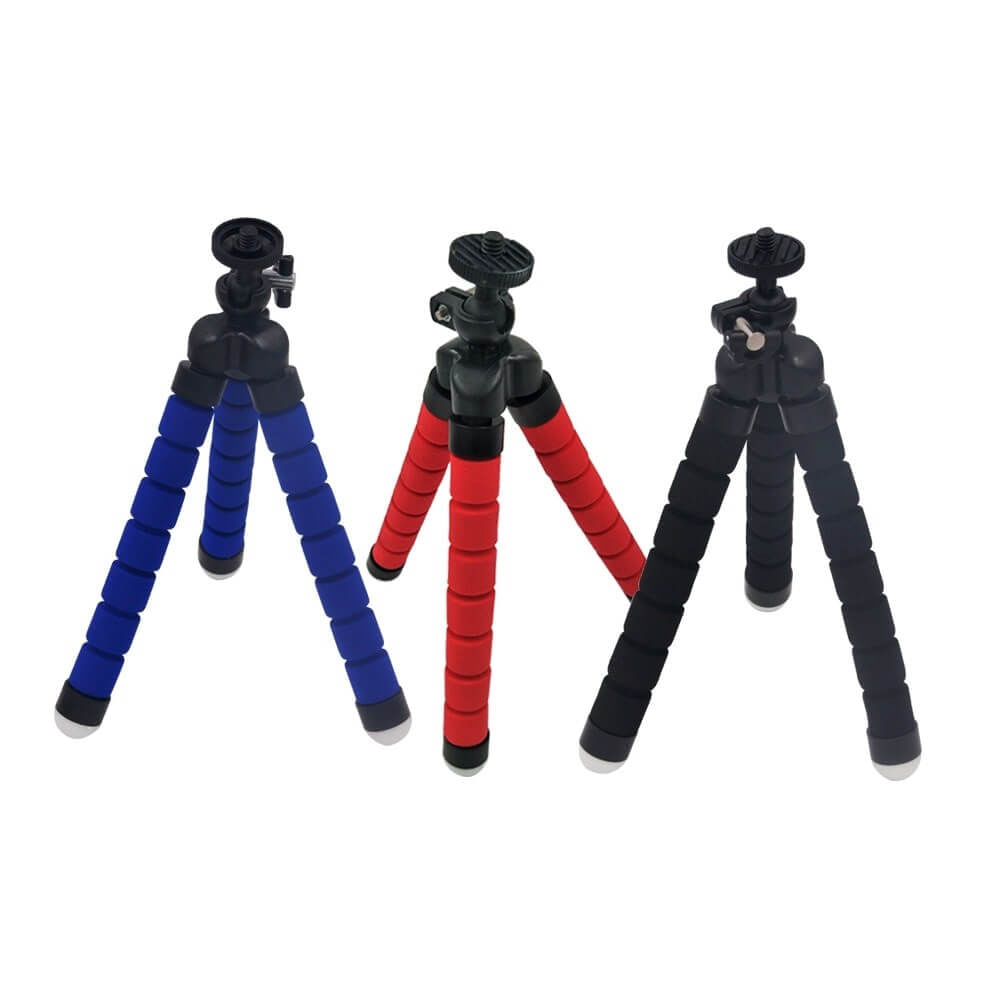 Mini Tripé Flexível Octopus Para GoPro e Câmeras Compactas Vermelho