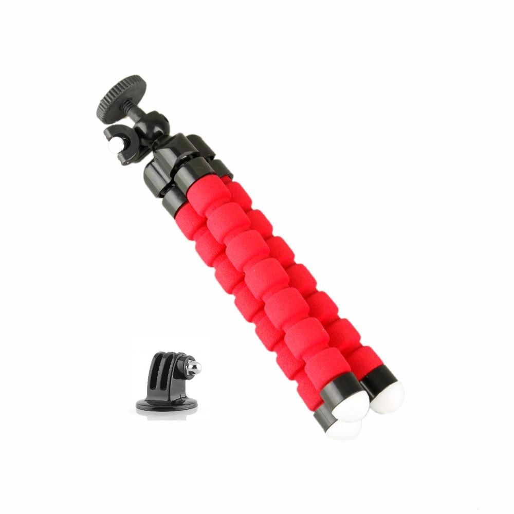 Mini Tripé Flexível Octopus Para GoPro e Câmeras Compactas Vermelho