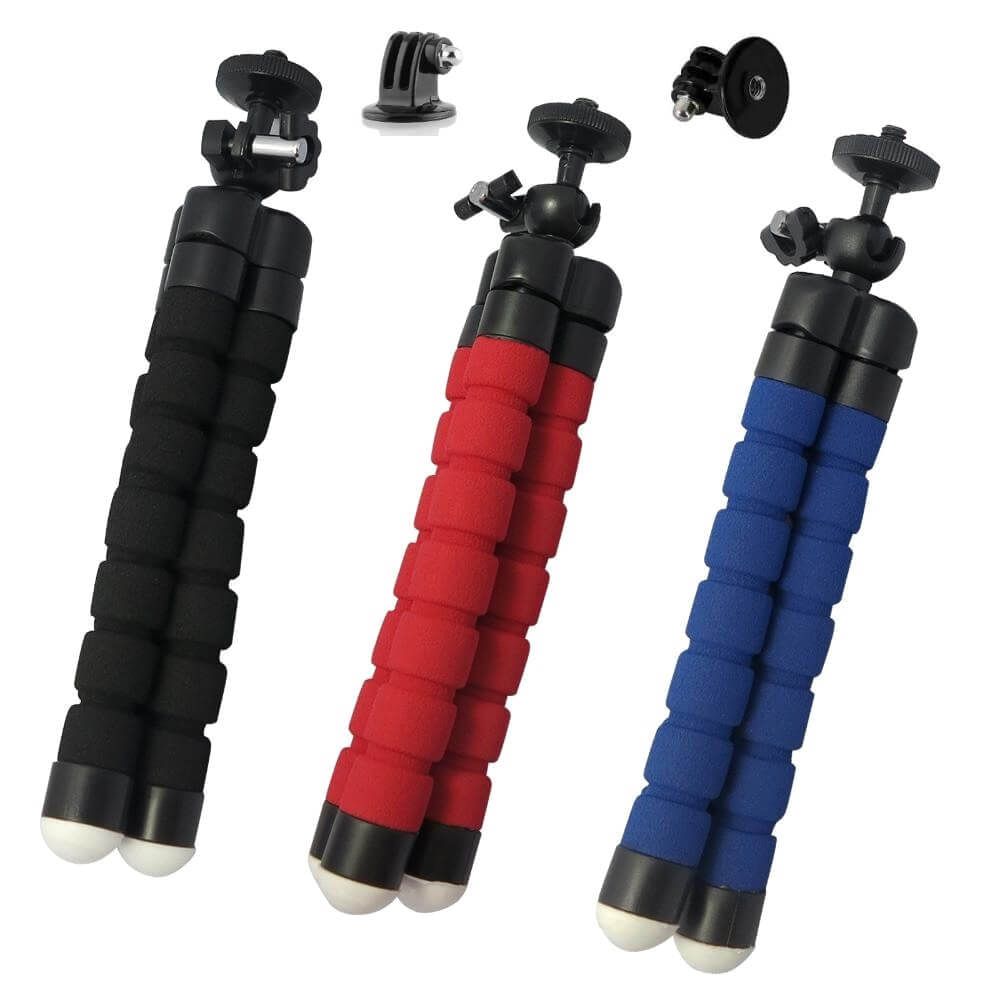 Mini Tripé Flexível Octopus Para GoPro e Câmeras Compactas Vermelho