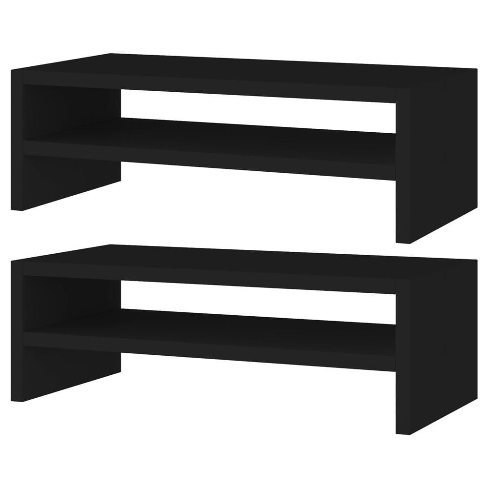 Kit 02 Suportes Stand Base Para Monitor Soft Elevado 45cm em MDF com 01 Prateleira - Desk Design