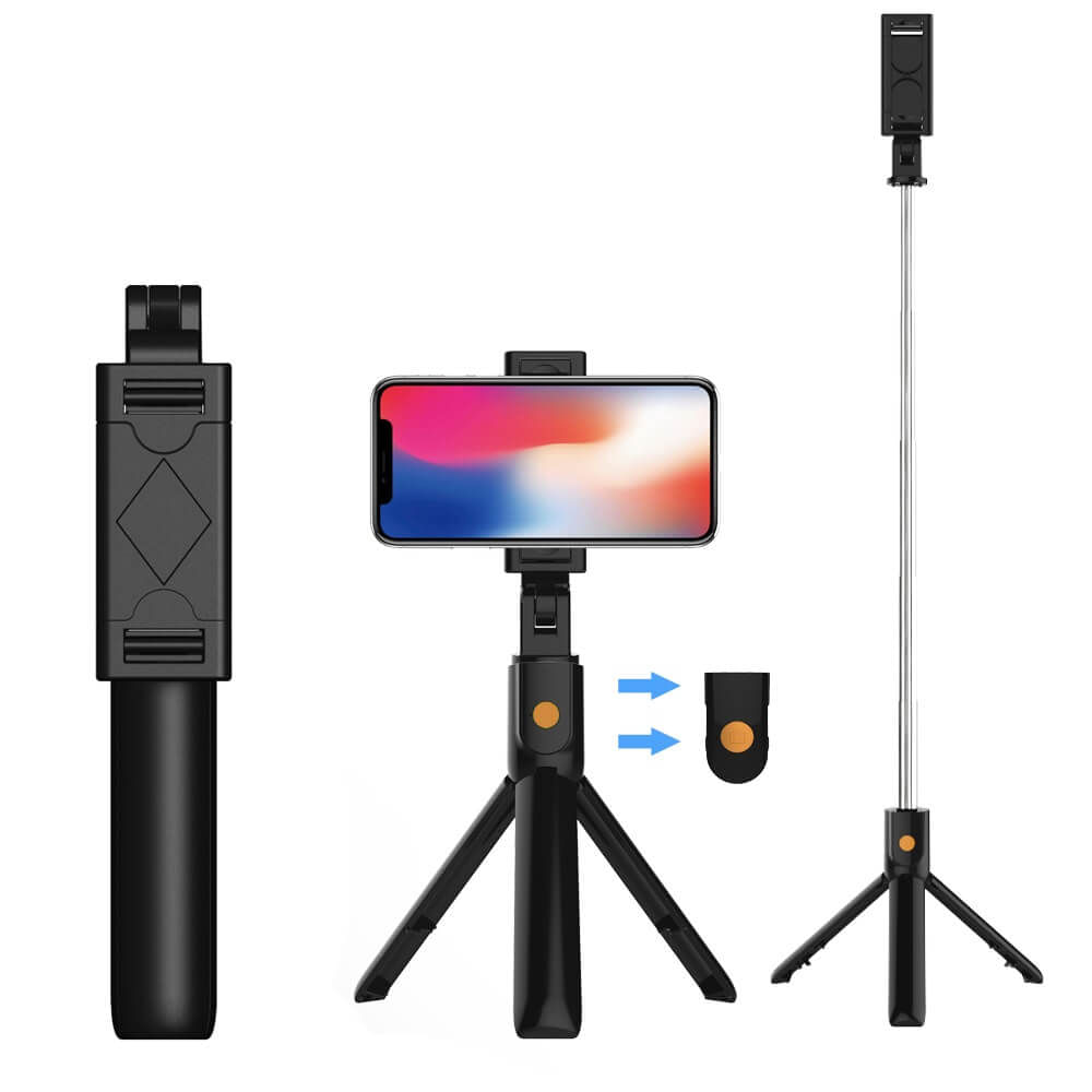 Bastão de Selfie com Tripé para Celular com Controle Disparador