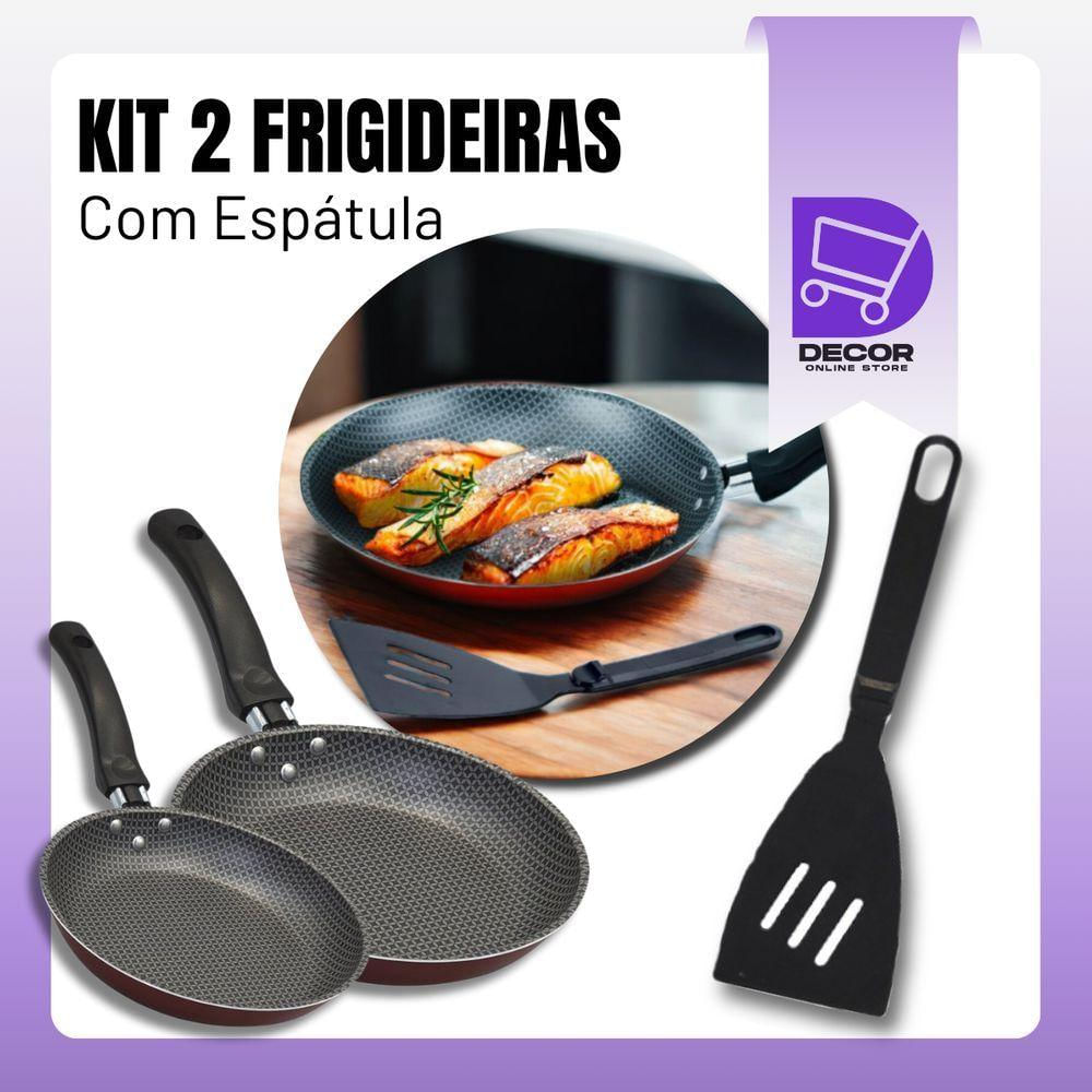 Kit Frigideira Francesa Enjoy Com Espátula Vermelha 18/22cm Melhore Suas Receitas!