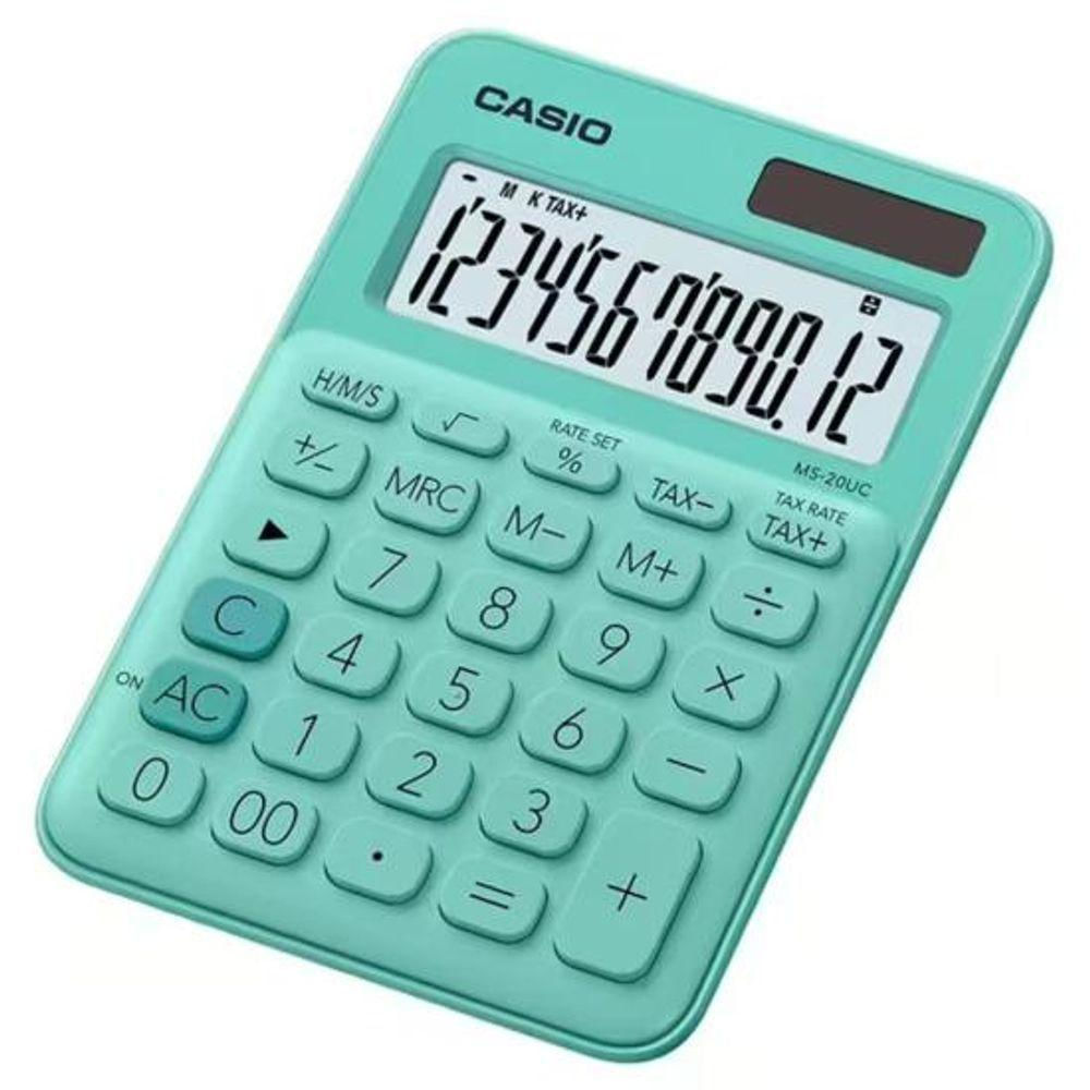 Calculadora De Mesa Casio Ms20uc 12 Dígitos Verde