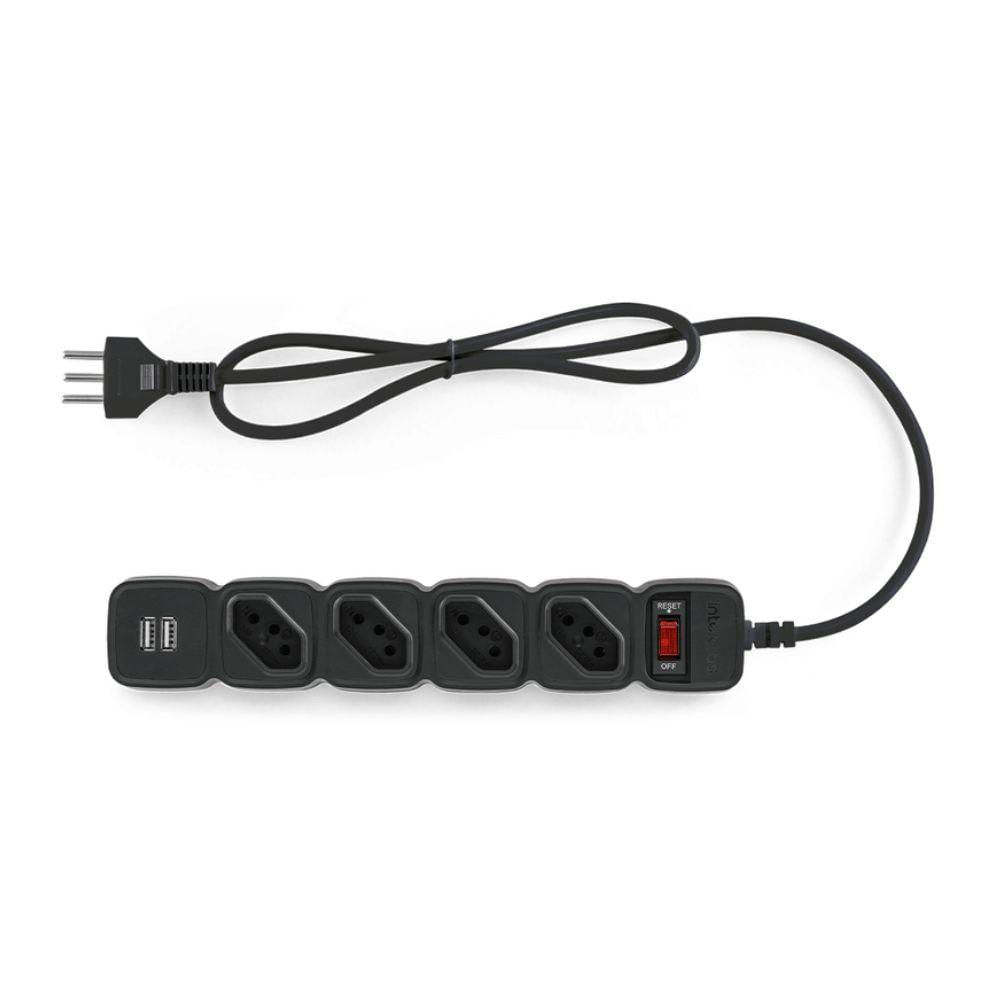 Protetor Eletrico Intelbras Epe204 4 Tomadas 2 Usb Preto