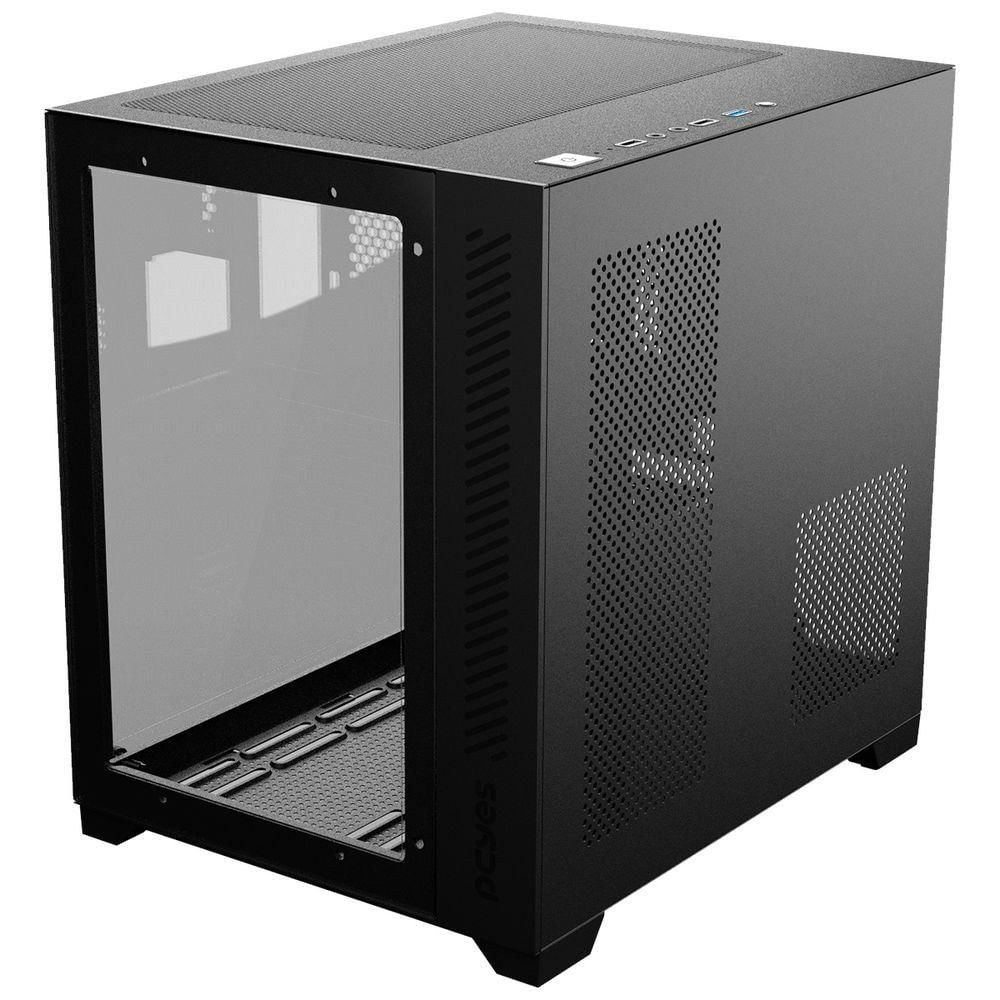 Gabinete Gamer Forcefield Black Vulcan - Frontal E Lateral Em Vidro - Pcyes - Gffbvp