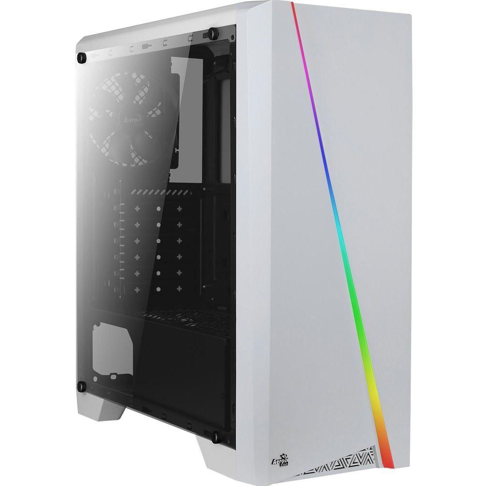 Gabinete Gamer Aerocool Cylon Branco Rgb Lateral Acrílico