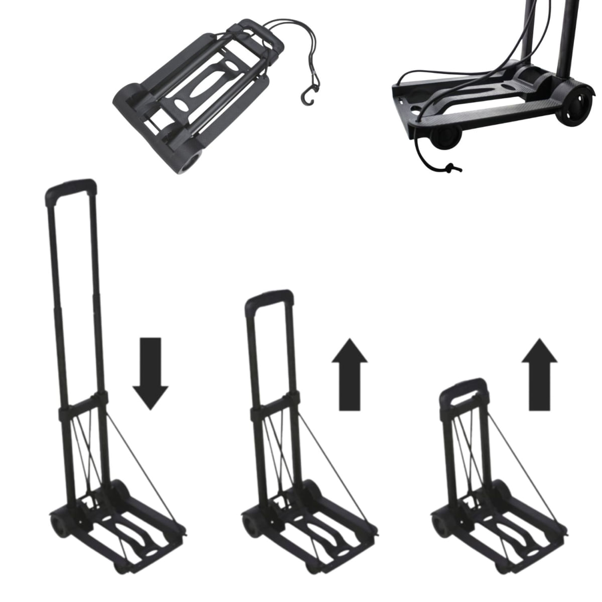 Carrinho Plataforma de Mão Dobrável com 2 Rodas para Carga