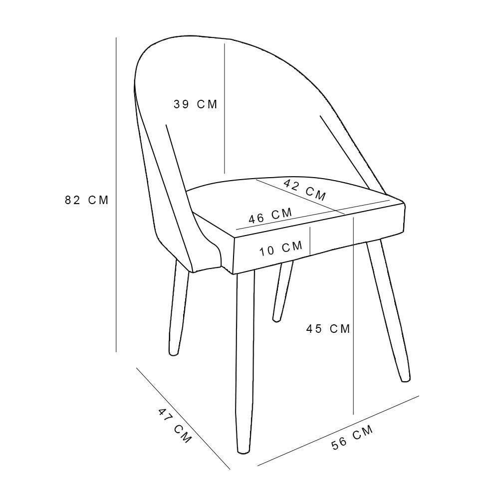 Cadeira De Jantar Bela Suede Pés Palito Castanho Bege