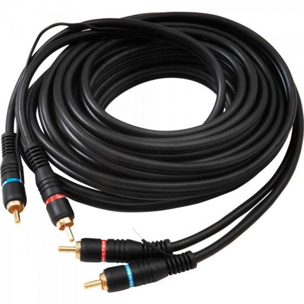 Cabo 2 Rca Macho X 2 Rca Macho Com Fio Terra 5m Cbrc0012 Preto Storm