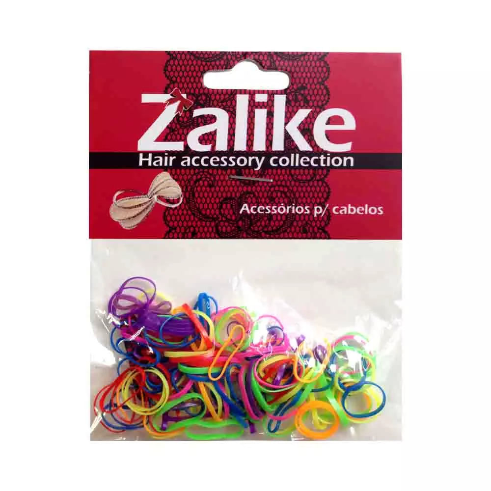 Elástico de Silicone Zalike Colorido com 100 Unidades