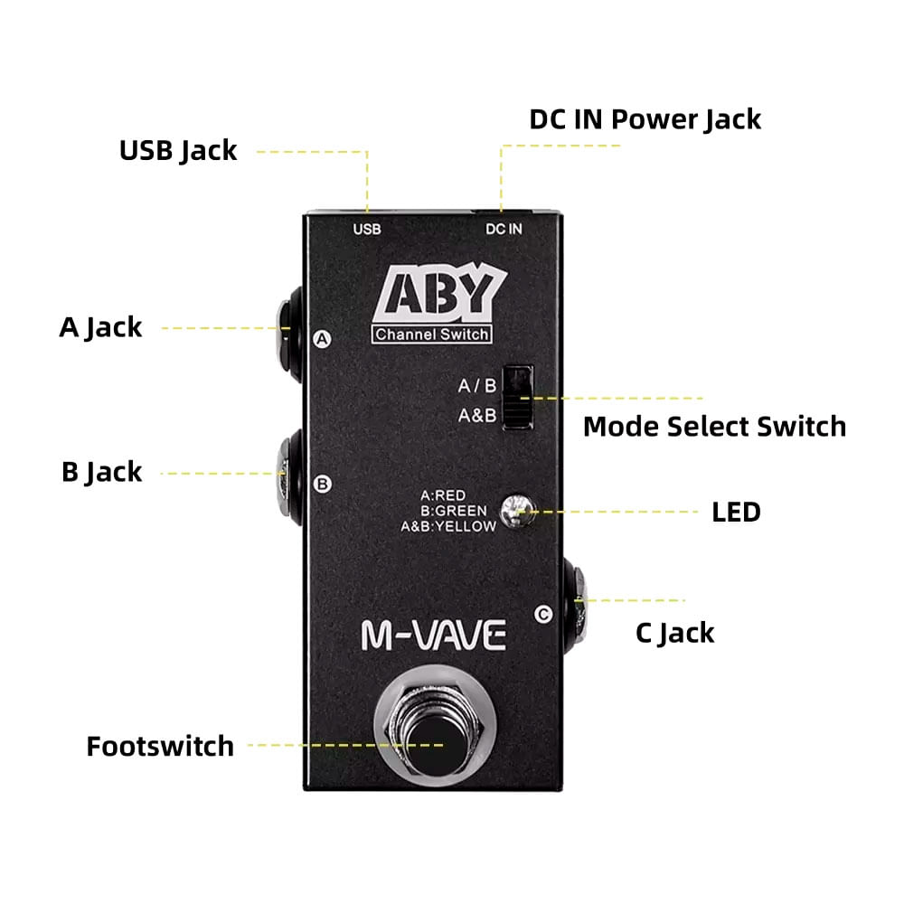 Pedal Seletor M-Vave ABY Channel Switch - PD1203