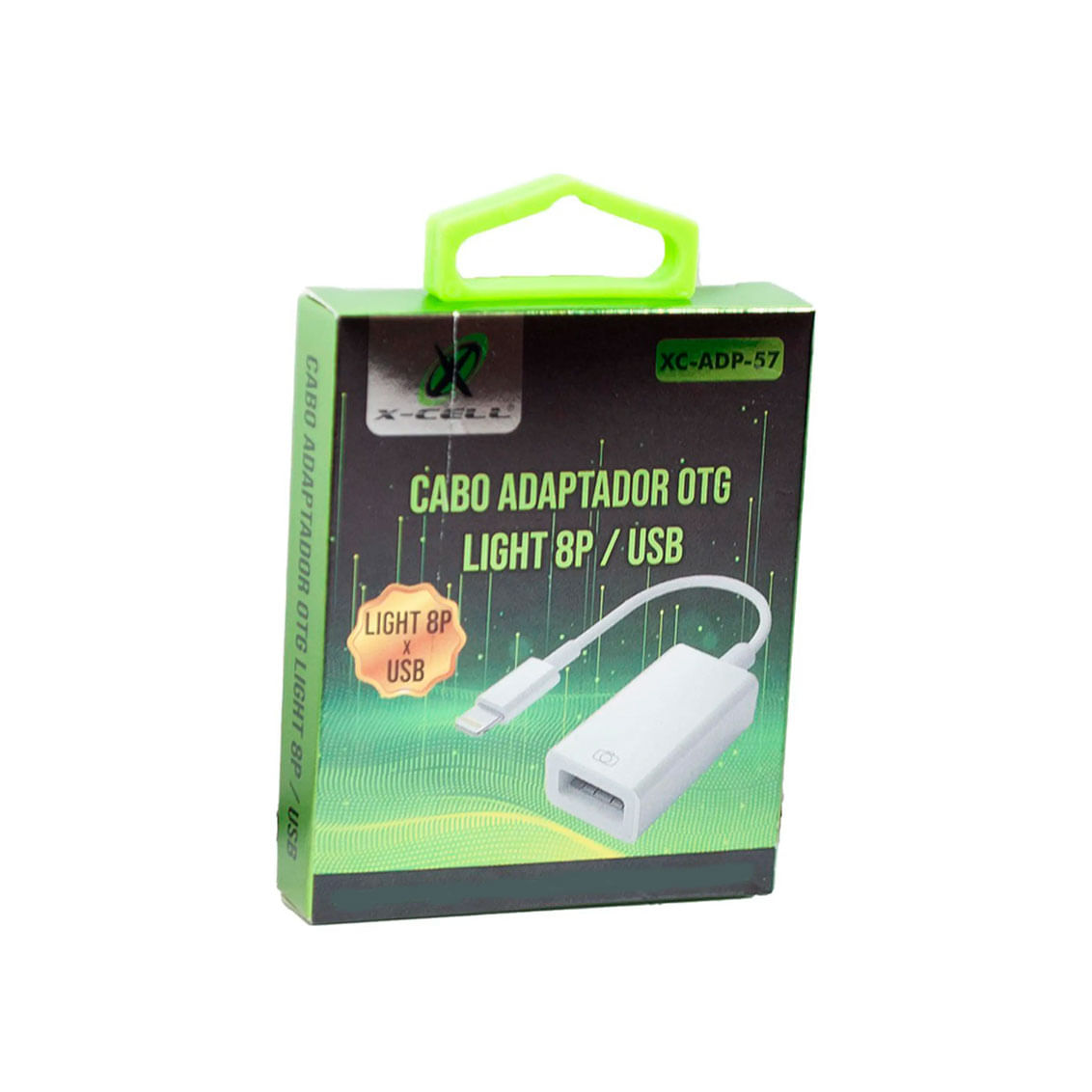 Cabo Adaptador X-Cell OTG USB Light 8P Branco - CB0500