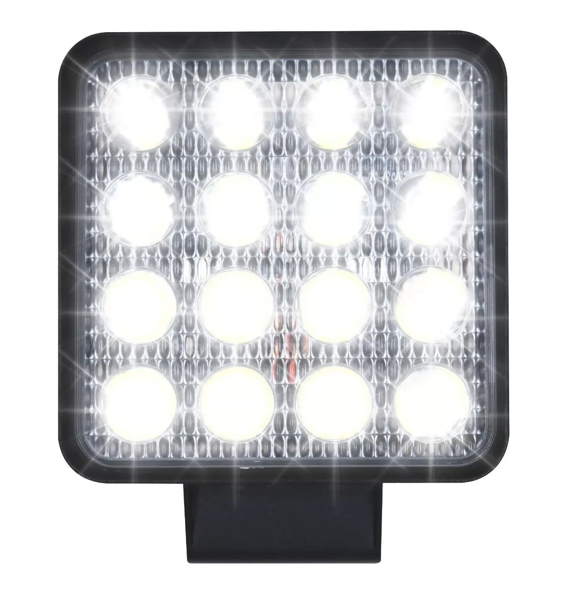 Farol Auxiliar de Led Quadrado 12v/24v 6000k 48W 16 Leds