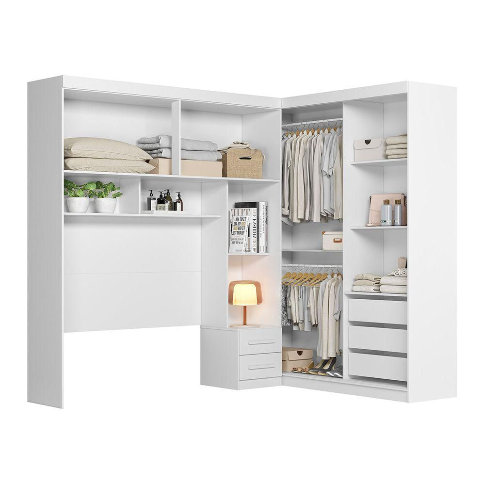 Guarda Roupa Modulado Casal Completo Florença Moval Branco