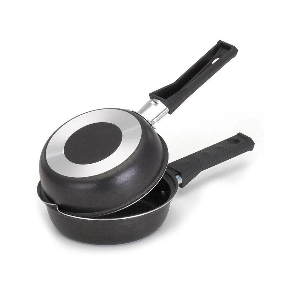 Frigideira Dupla Hamburgueira E Omeleteira Antiaderente 14 Cm Preto
