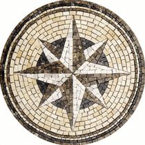 Rosa Dos Ventos Em Mosaico Exclusivo Tamanho 120cm