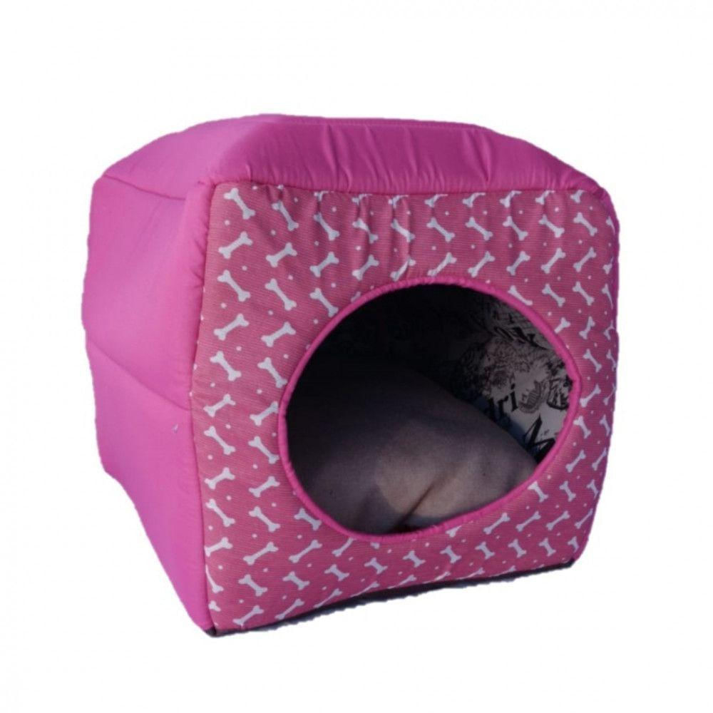 Cama Toca Iglu 3 Em 1 Para Cachorro E Gato Caminha Pet Elite Rosa