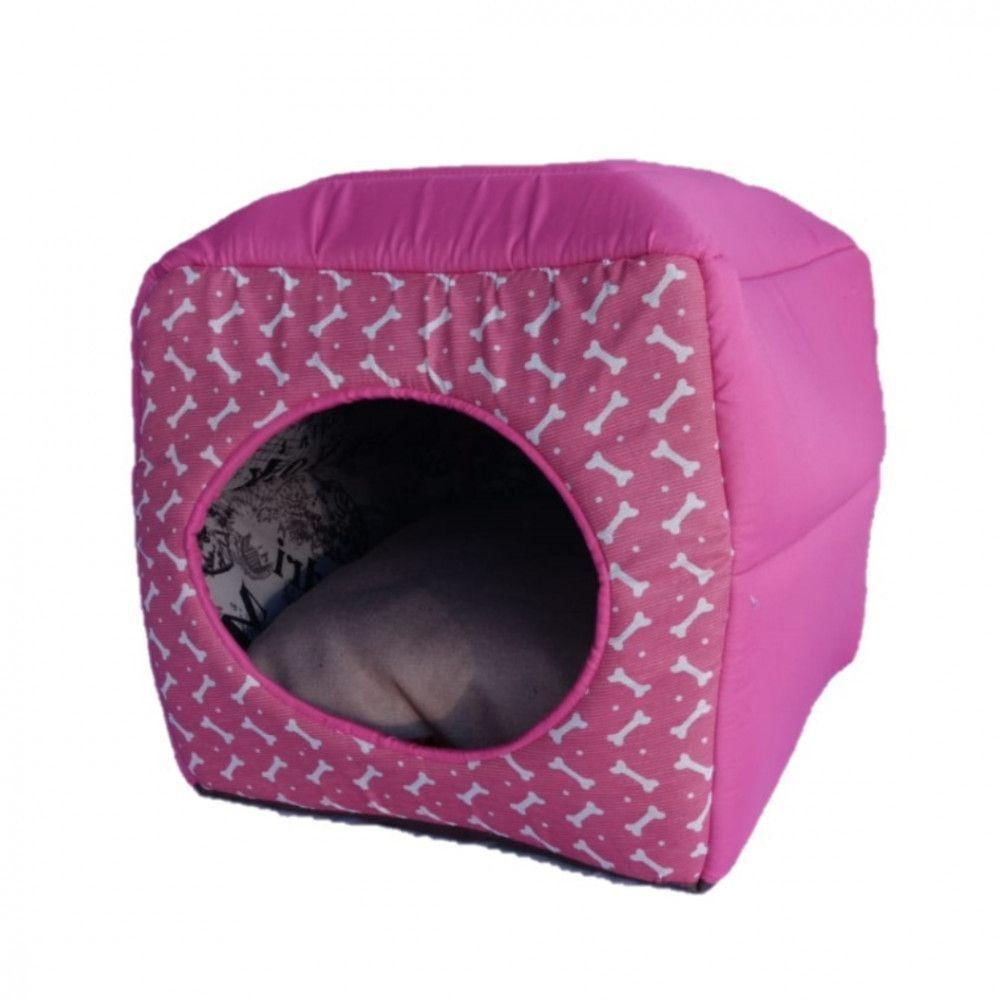 Cama Toca Iglu 3 Em 1 Para Cachorro E Gato Caminha Pet Elite Rosa