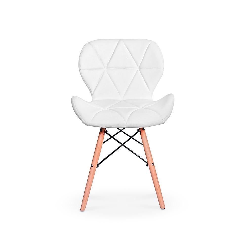 Kit 08 Cadeiras Charles Eames Eiffel Slim Wood Branca