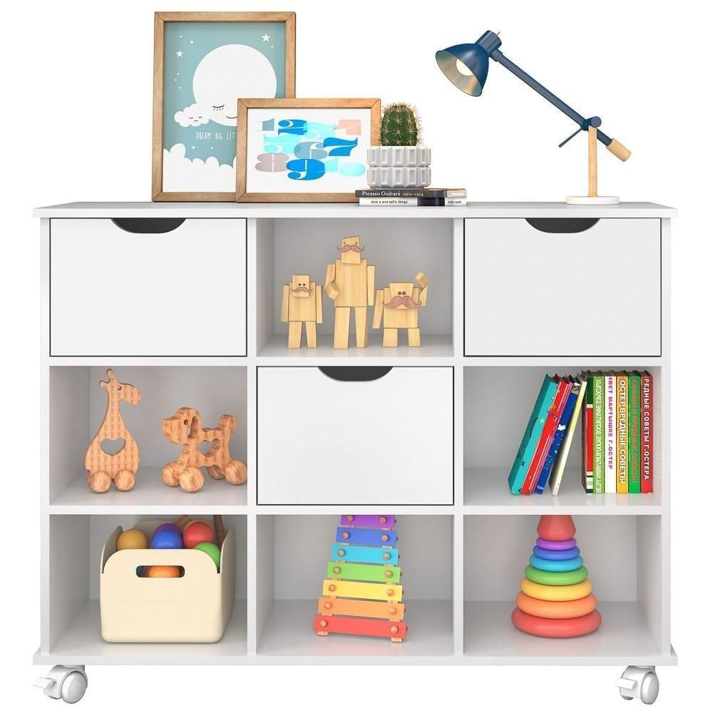 Nicho Organizador Toys 3 Gavetas Branco Mpozenato