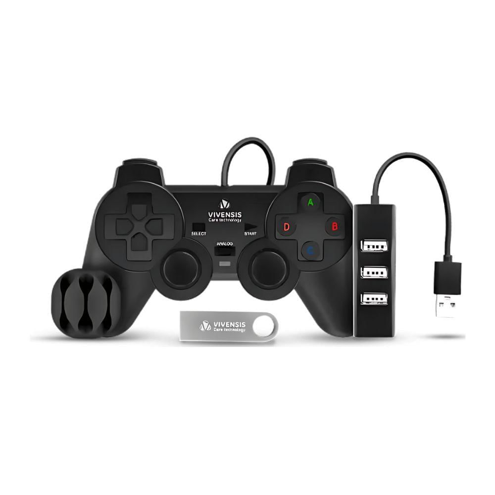 Kit Gamer Vivensis Vx10 Controle + Hub + Pendrive