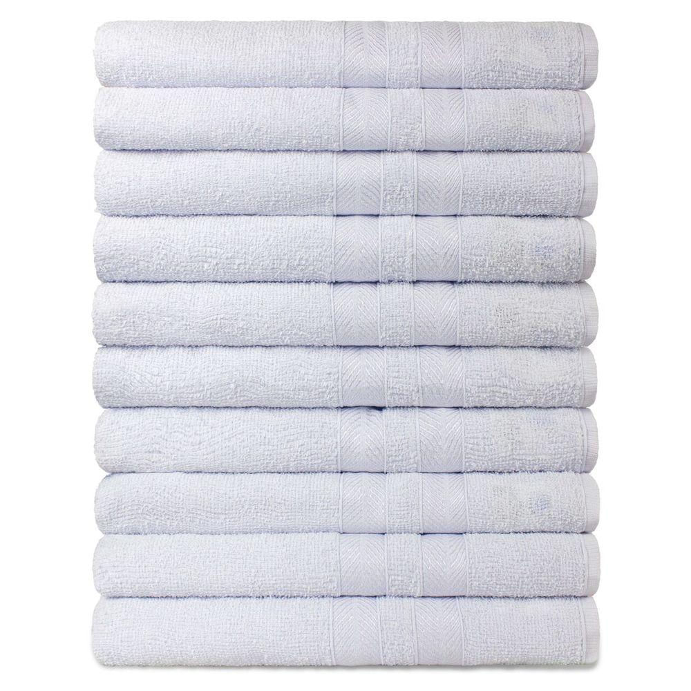 Kit 10 Toalhas De Banho Pet Shop 100% Algodão Enxuta Caricinha - Branco