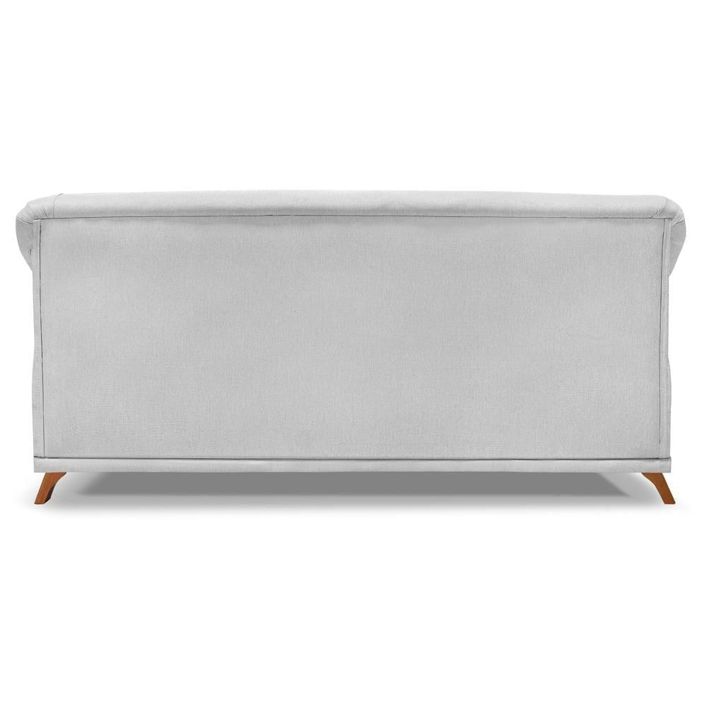 Sofa 3 Lugares Retro Polo 200cm Com Almofada Linho Grigio Ezz Grigio