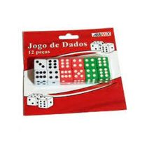 Kit Conjunto 12 Dados Coloridos 6 Lados Para Jogos Tabuleiro
